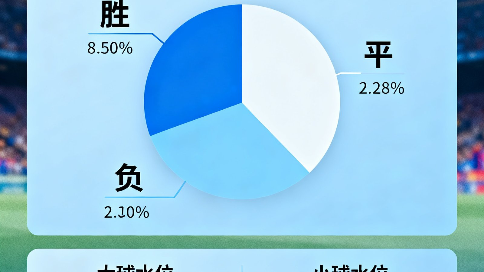 懂球体育预测面板展示巴萨vs马竞胜平负概率饼图及大小球水位分析